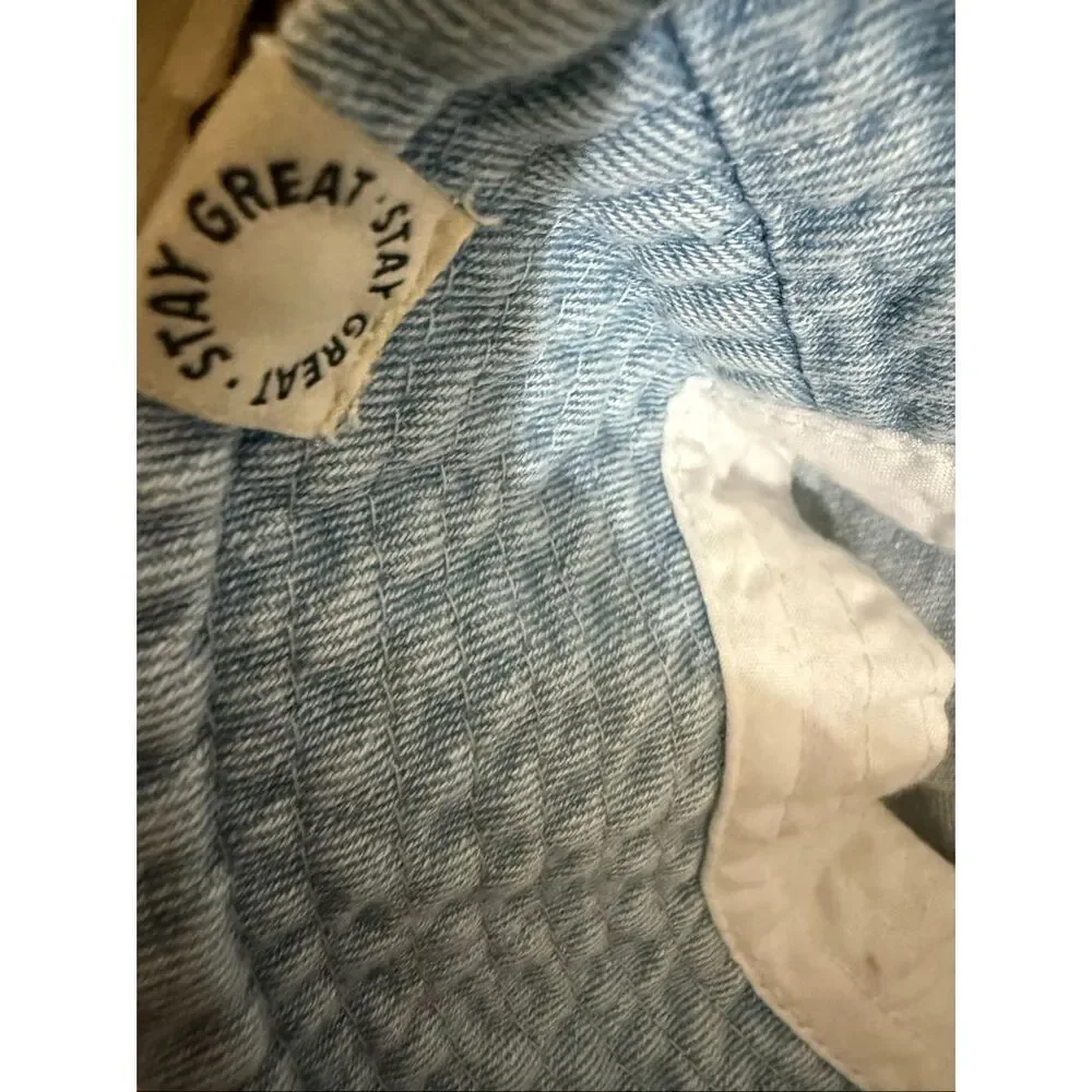 Zara Kids Unisex Washed Denim Cotton Lightweight Summer Bucket Hat Blue